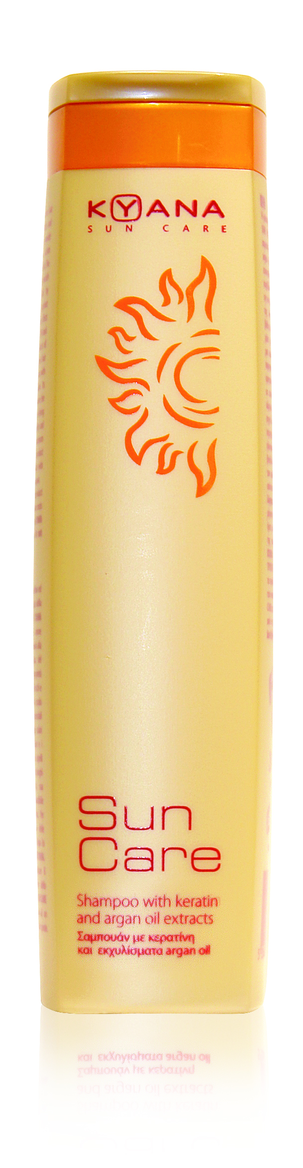 Kyana Shampoo Sun Care. Σαμπουάν με κερατίνη και εκχυλίσματα argan, που προστατεύει από τον ήλιο, τα συχνά λουσίματα και την αλμύρα της θάλασσας. kyana.gr 