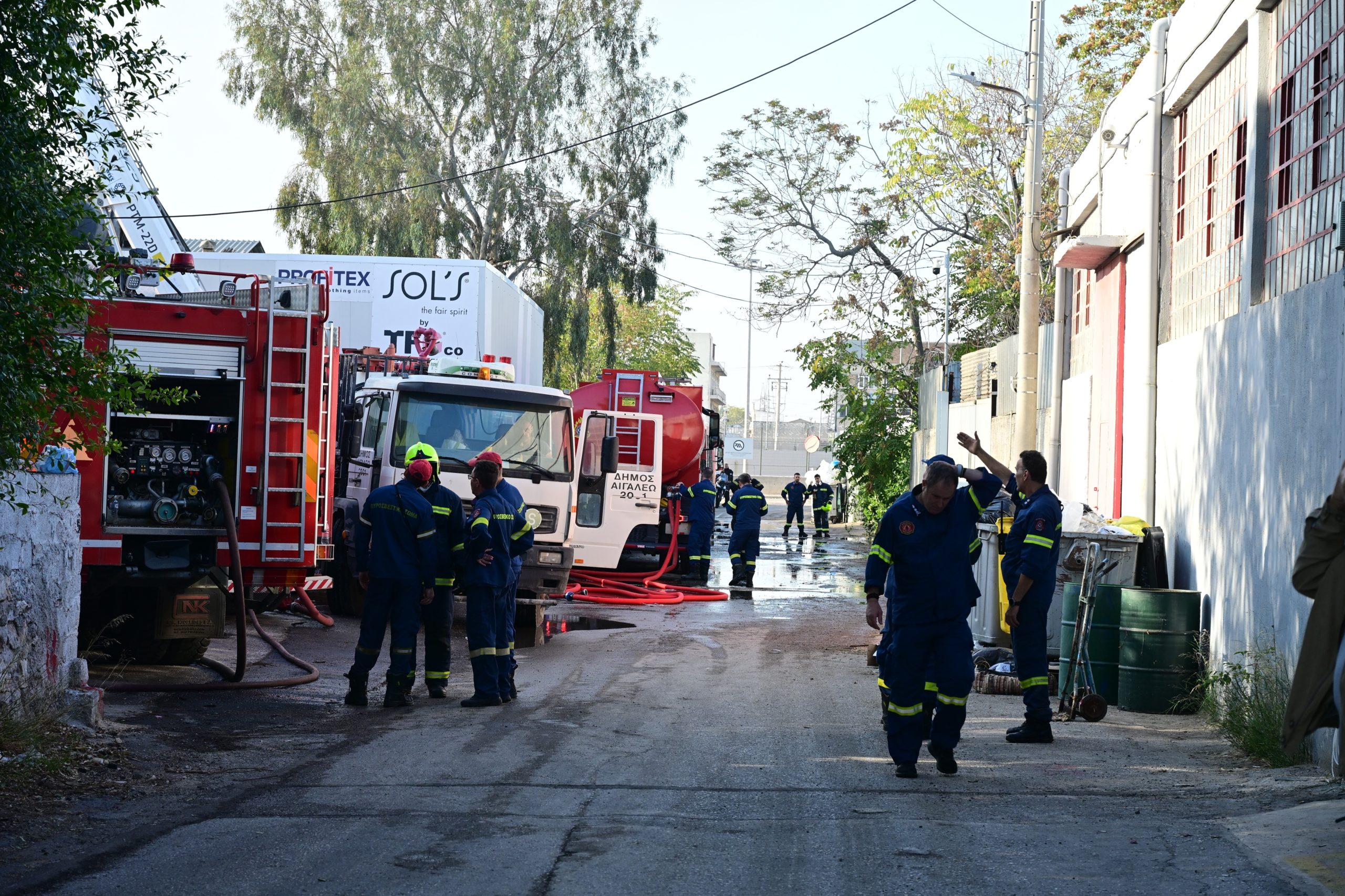 Φωτιά σε βιοτεχνίες στο Αιγάλεω, Ελαιώνας